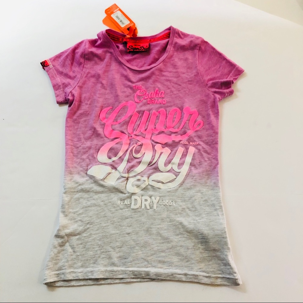 Vintage SUPERDRY TEE SHIRT  Size 2 XS Pink  NWT